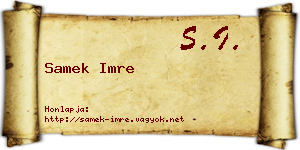 Samek Imre névjegykártya